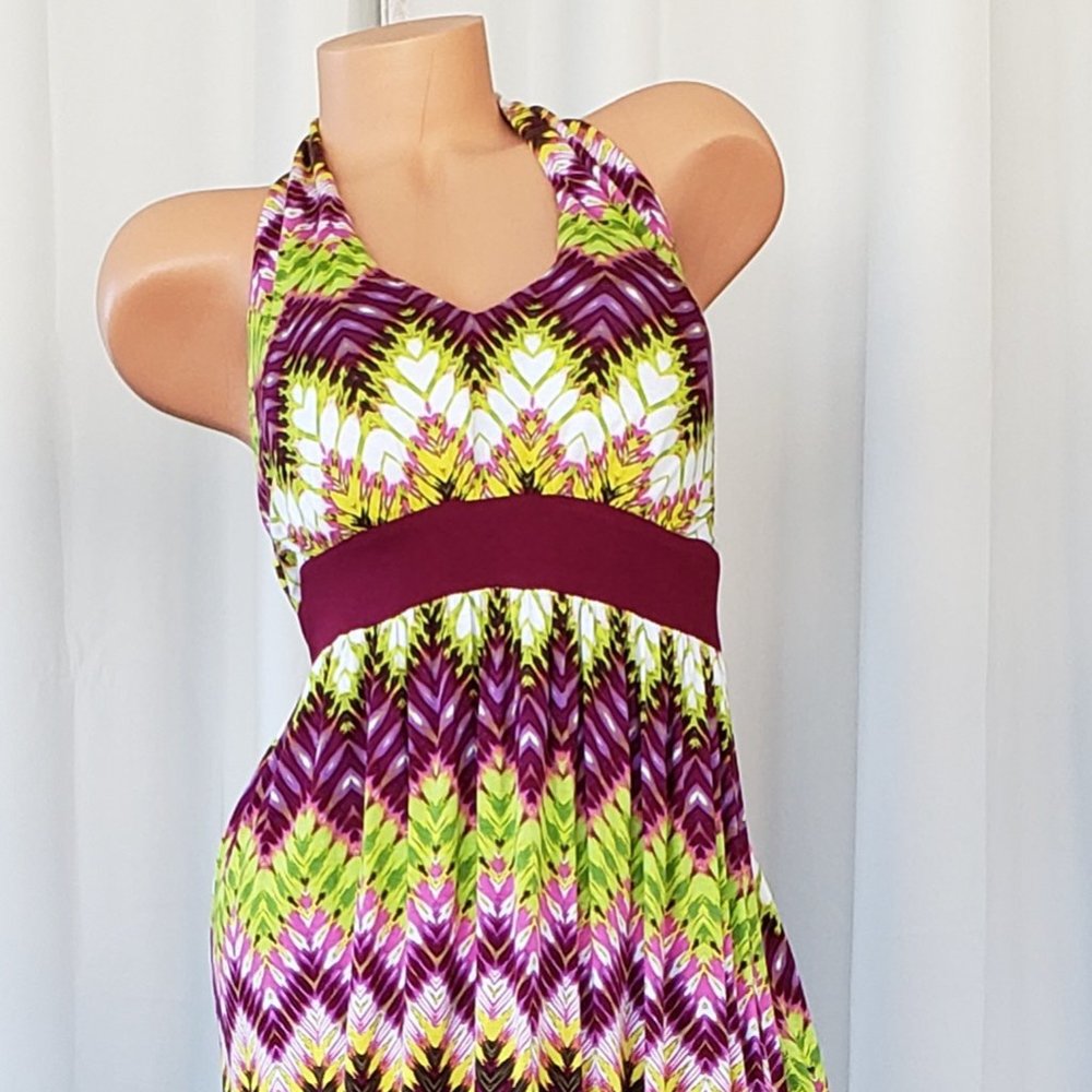Ana Colorful Halter Sundress